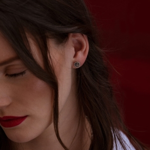 kolczyki róże srebro 925 szafraniec Saffa