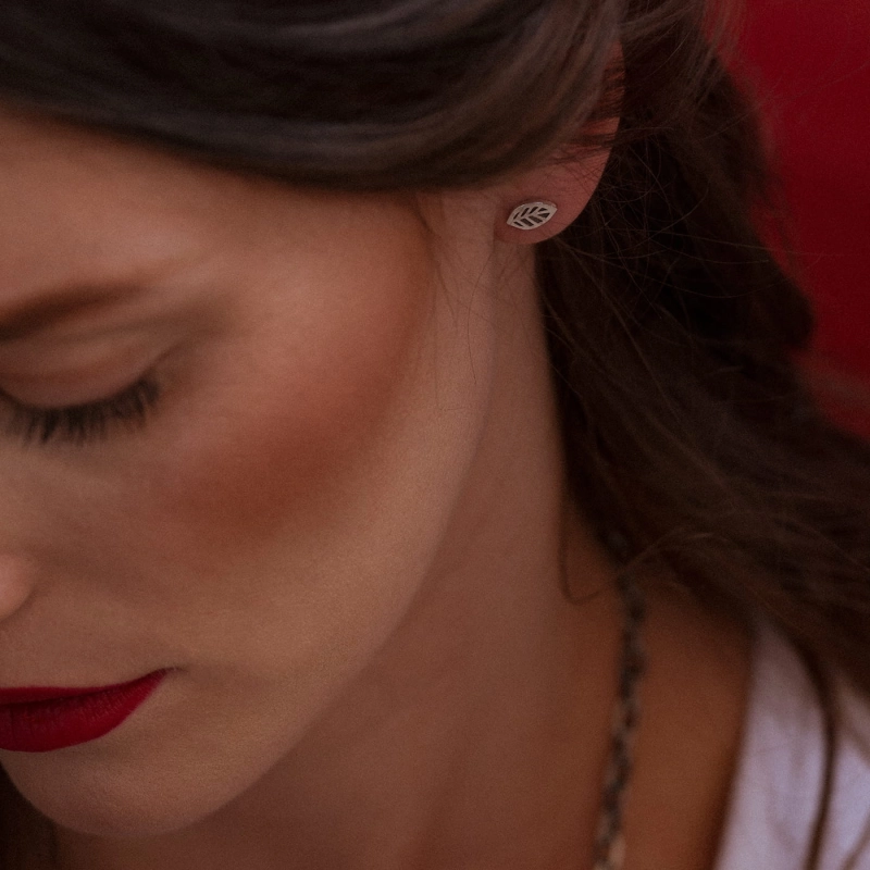 kolczyki listki srebro 925 katowice Nikiszowiec