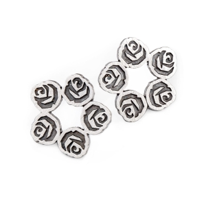 kolczyki srebrne wianek róż srebro 925