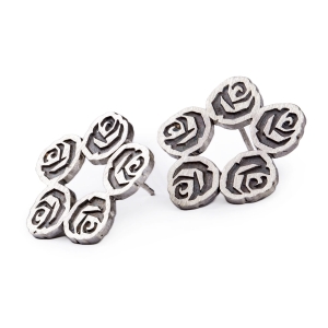 kolczyki srebrne wianek róż srebro 925