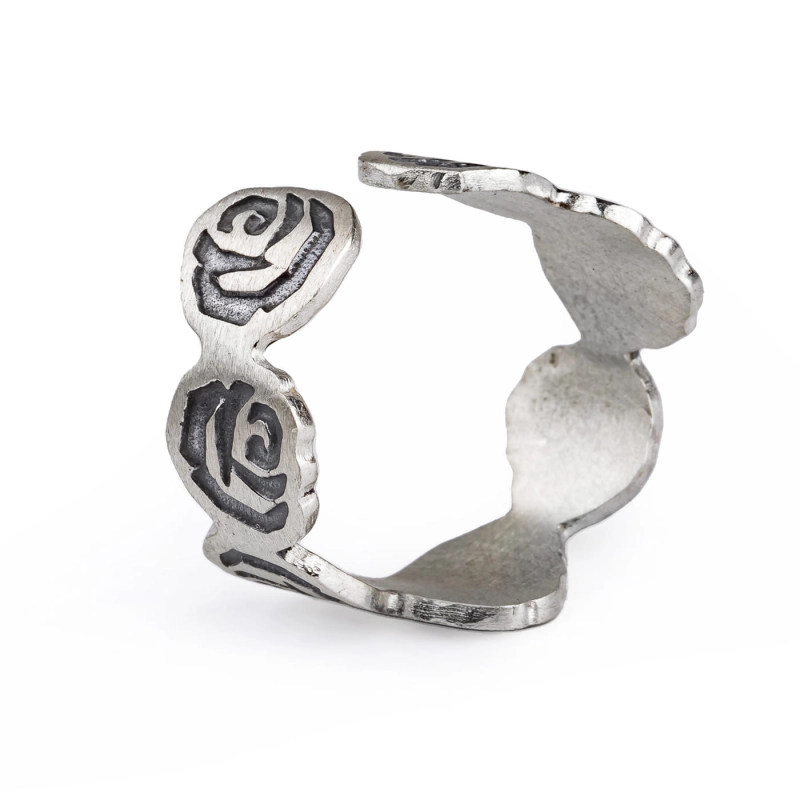 pierścionek róże srebro 925