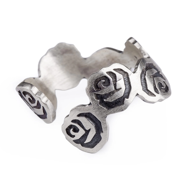 pierścionek róże srebro 925