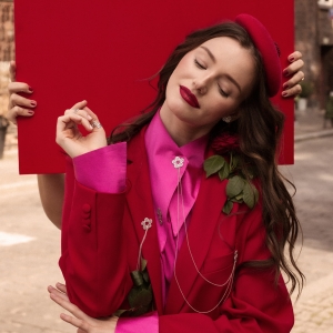 broszka róża niki z łańcuszkami, srebro 925