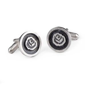 spinki do mankietów, róża niki, srebro 925