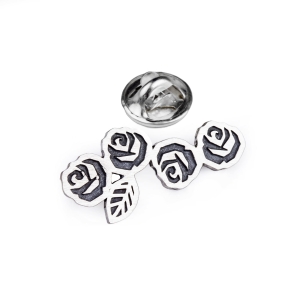 pin róża niki srebro 925