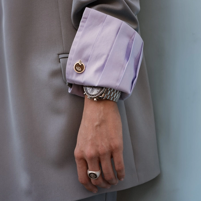 spinki do mankietów liść listek