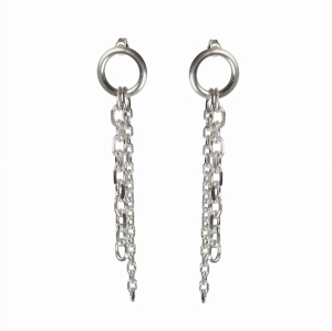 srebrne kolczyki, łańcuszki