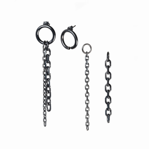 czarne, grafitowe kolczyki