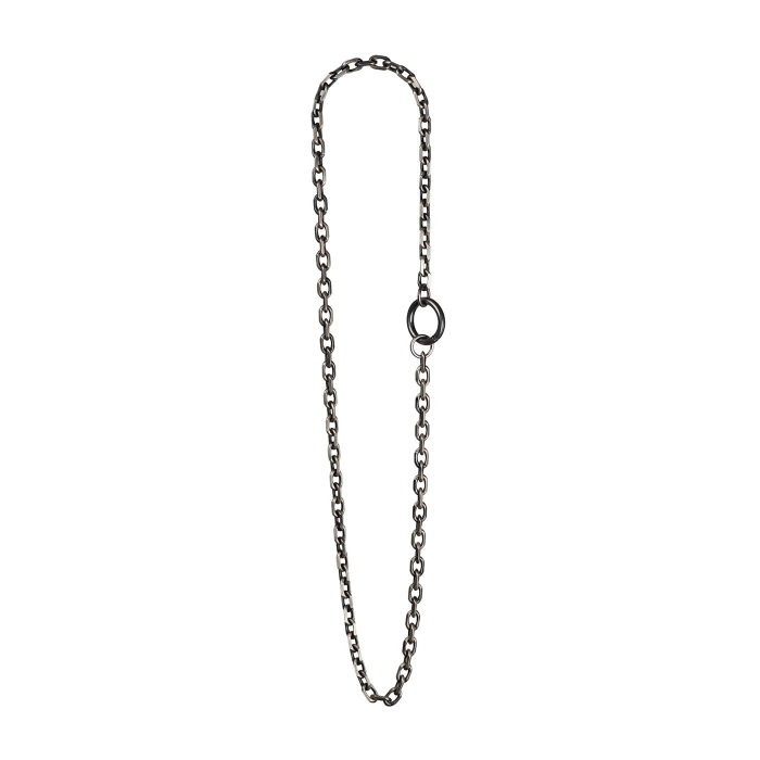 naszyjnik gruby ankier, oksydowany, czerń