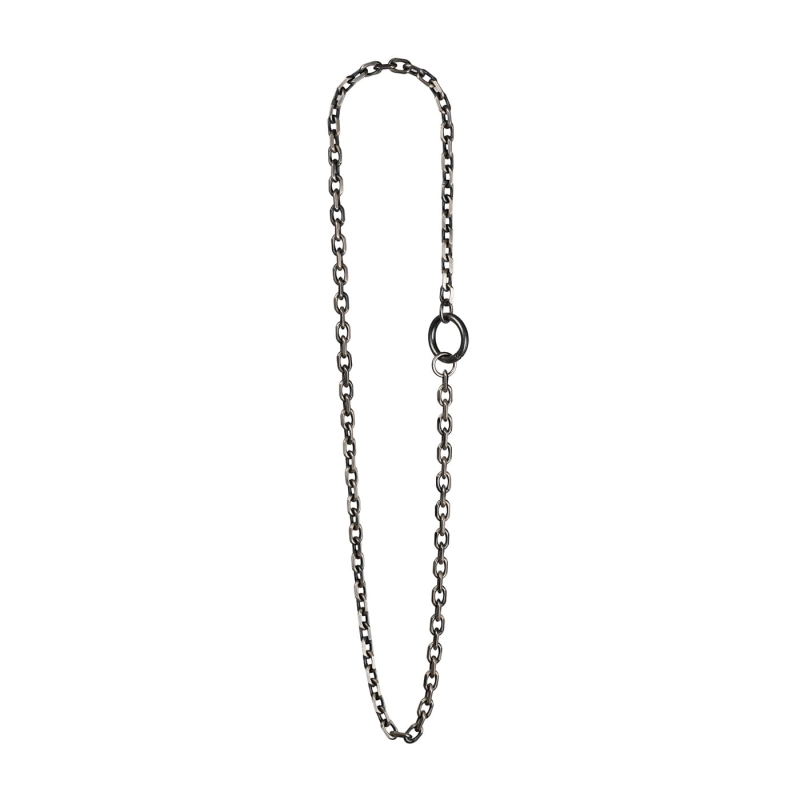 naszyjnik gruby ankier, oksydowany, czerń