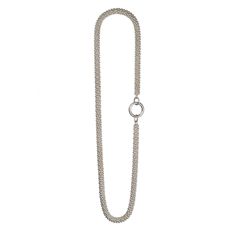 naszyjnik popcorn, łańcuszek srebro 925